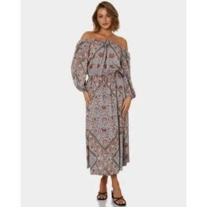TIGERLILY Pacheco Mira Floral Off The Shoulder Long Sleeve Dress